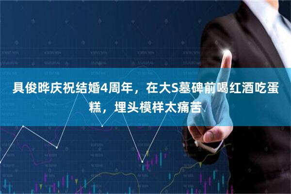 具俊晔庆祝结婚4周年，在大S墓碑前喝红酒吃蛋糕，埋头模样太痛苦